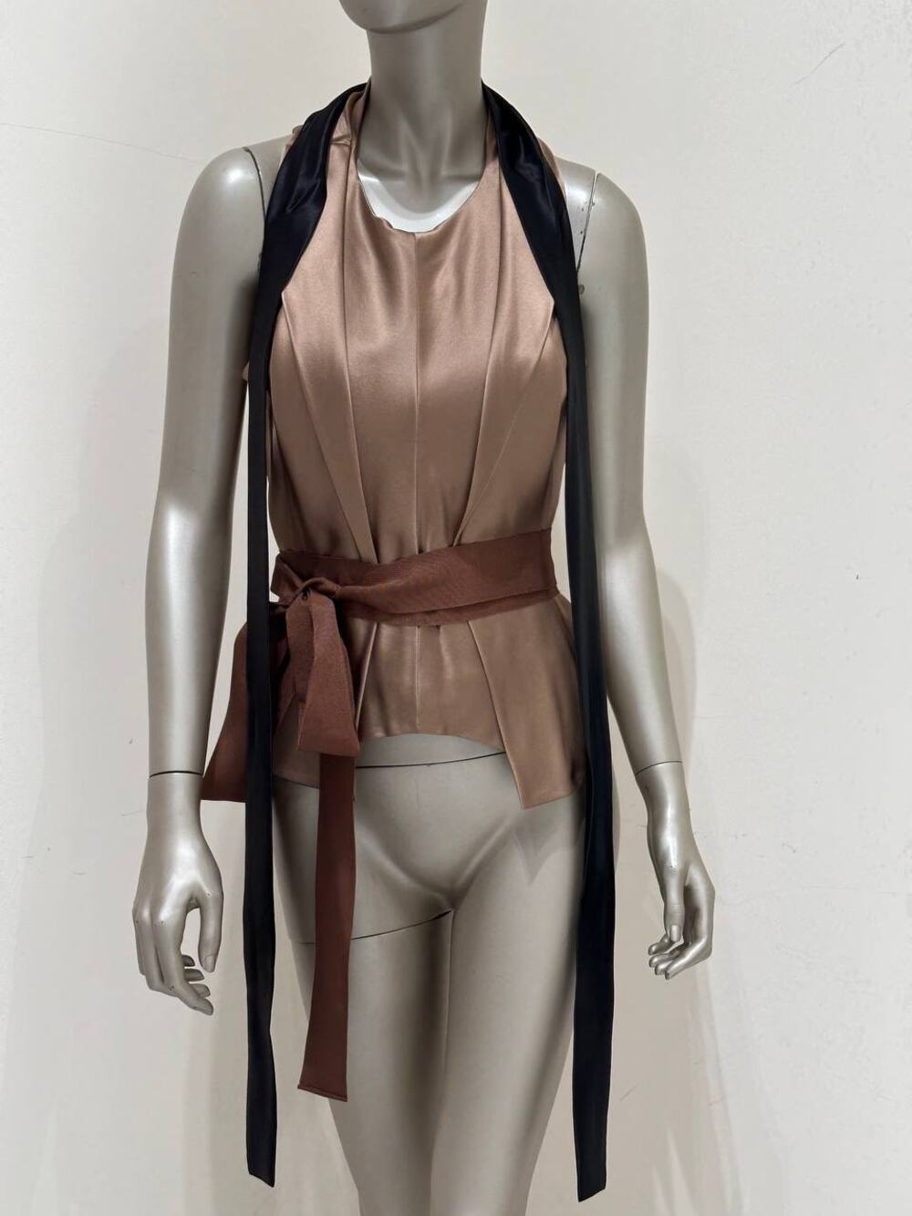 Juan Carlos Obando Silk Draped Halter Top Size 4
